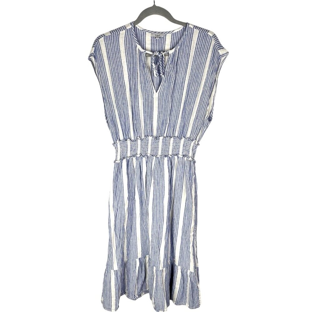 RAILS Women's Blue Ashlyn Levanzo Stripe Sleeveless Fit & Flare Dress Large